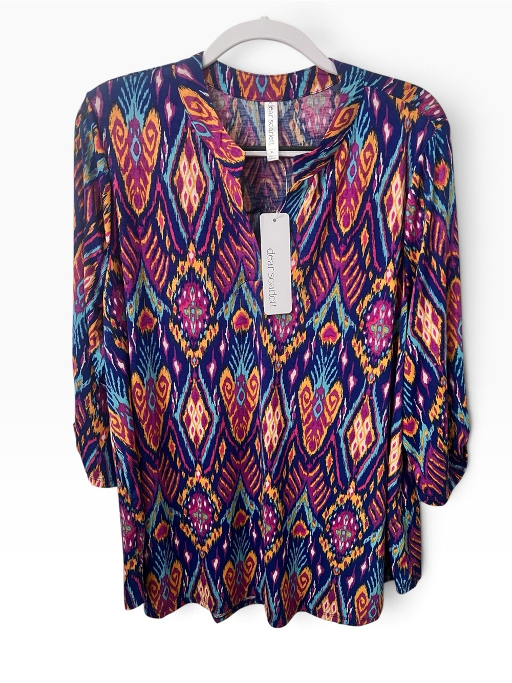 Dear Scarlett Navy Multicolor Print Lizzie Tunic